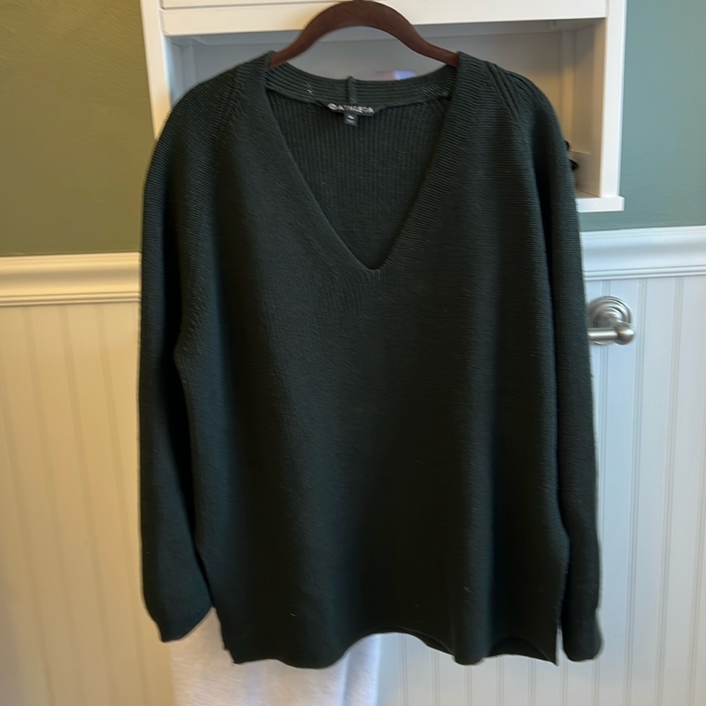 Athleta dark Green Wool Blend Sweater size M EUC